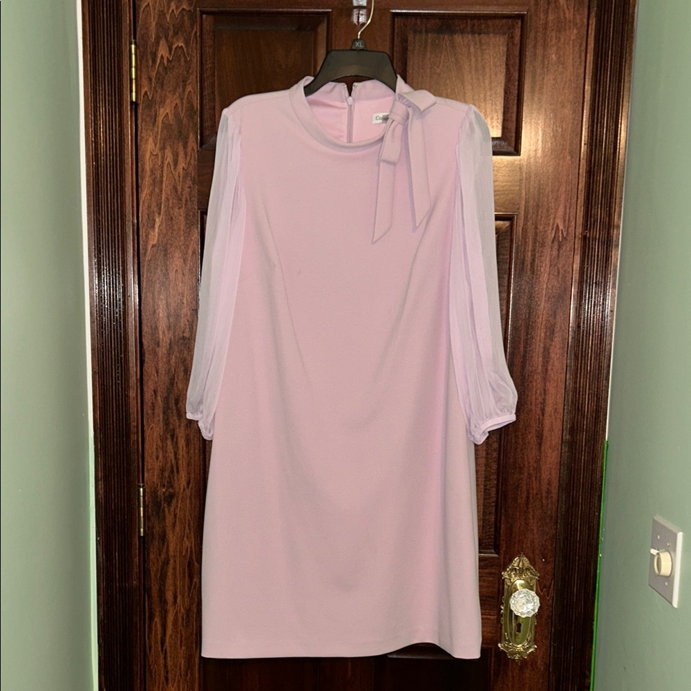 Calvin Klein Light Lavender Long Sleeve Dress 14